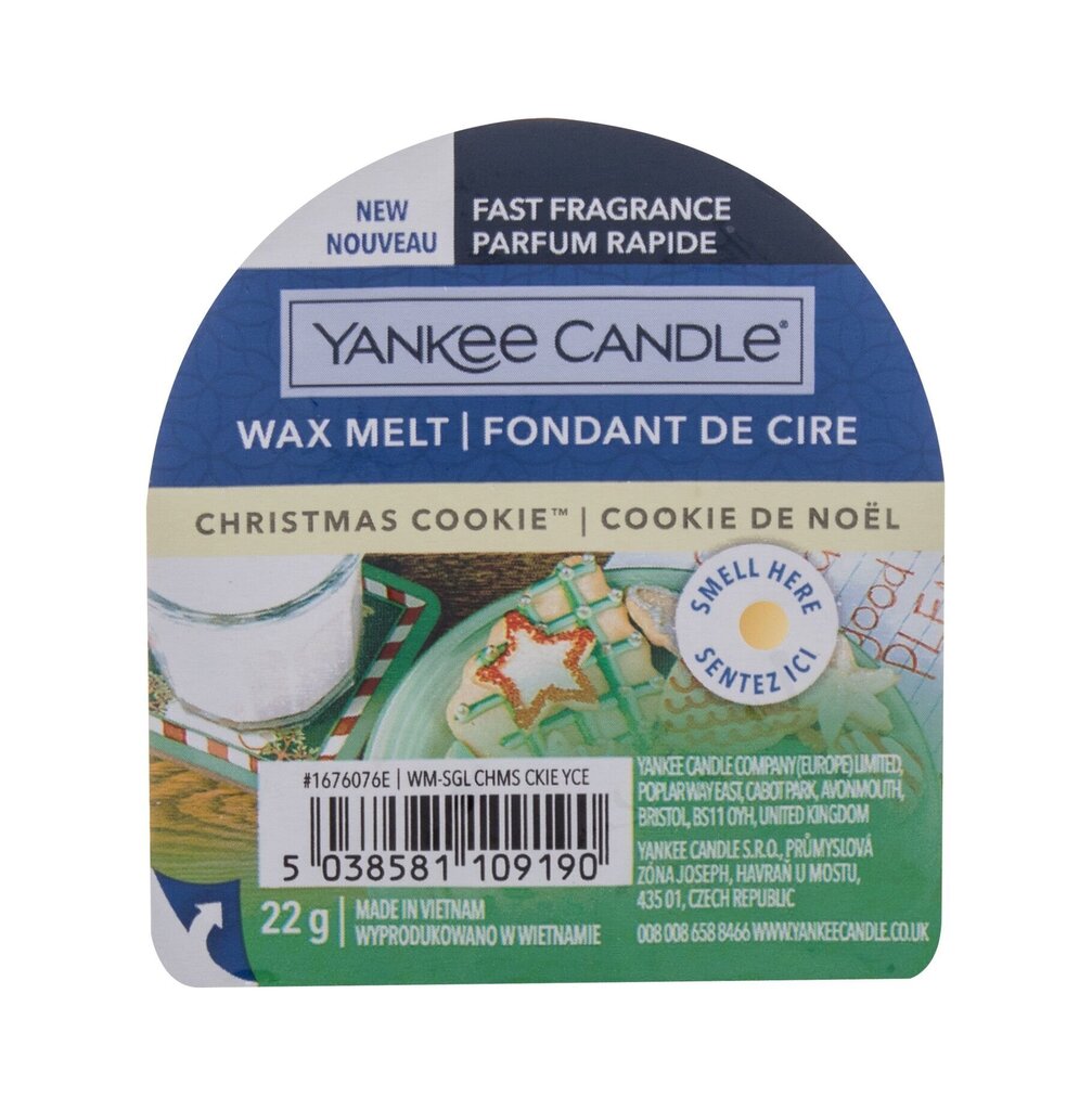Kvapusis vaškiukas Yankee Candle Christmas cookie kaina ir informacija | Žvakės, Žvakidės | pigu.lt