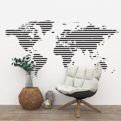 Lipdukas ant sienos „Modernus pasaulio žemėlapis“, juodas цена и информация | Интерьерные наклейки | pigu.lt