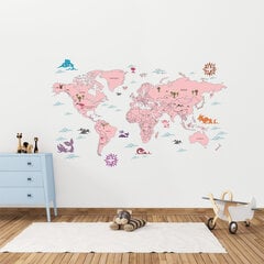 Interjero lipdukas „Žemėlapis lietuvių kalba“, rožinis kaina ir informacija | Interjero lipdukai | pigu.lt