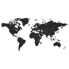 Interjero lipdukas „Pasaulio žemelapis“, juodas kaina ir informacija | Interjero lipdukai | pigu.lt