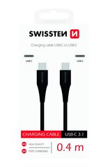 Универсальная быстрая зарядка Swissten Basic, USB-C, 0,4 м, чёрный цвет цена и информация | Кабели для телефонов | pigu.lt