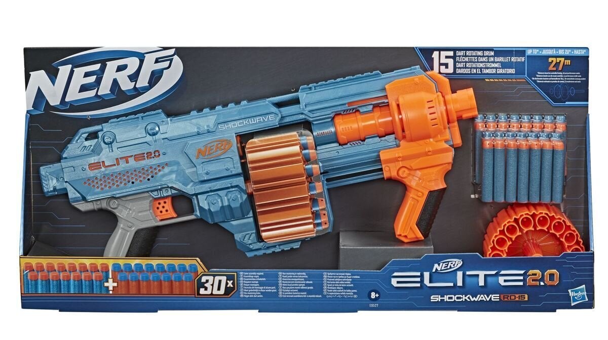 Žaislinis šautuvas Nerf Elite 2.0 Shockwave RD-15 цена и информация | Žaislai berniukams | pigu.lt