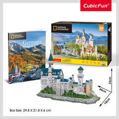 3D dėlionė CubicFun National Geographic Vokietija Noišvanšteino Pilis, 121 d. kaina ir informacija | Dėlionės (puzzle) | pigu.lt