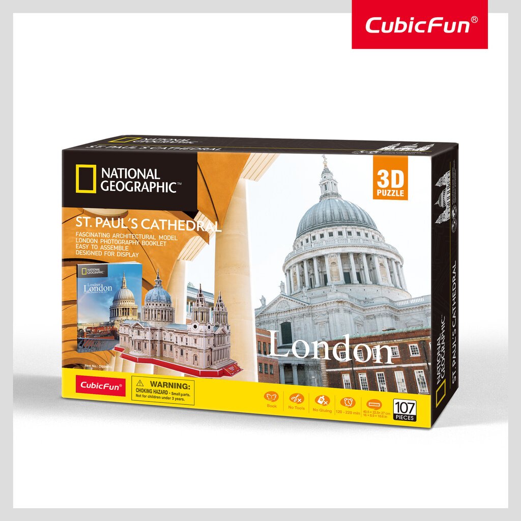 3D dėlionė CubicFun National Geographic Londonas Šv. Pauliaus katedra, 107 d. цена и информация | Dėlionės (puzzle) | pigu.lt