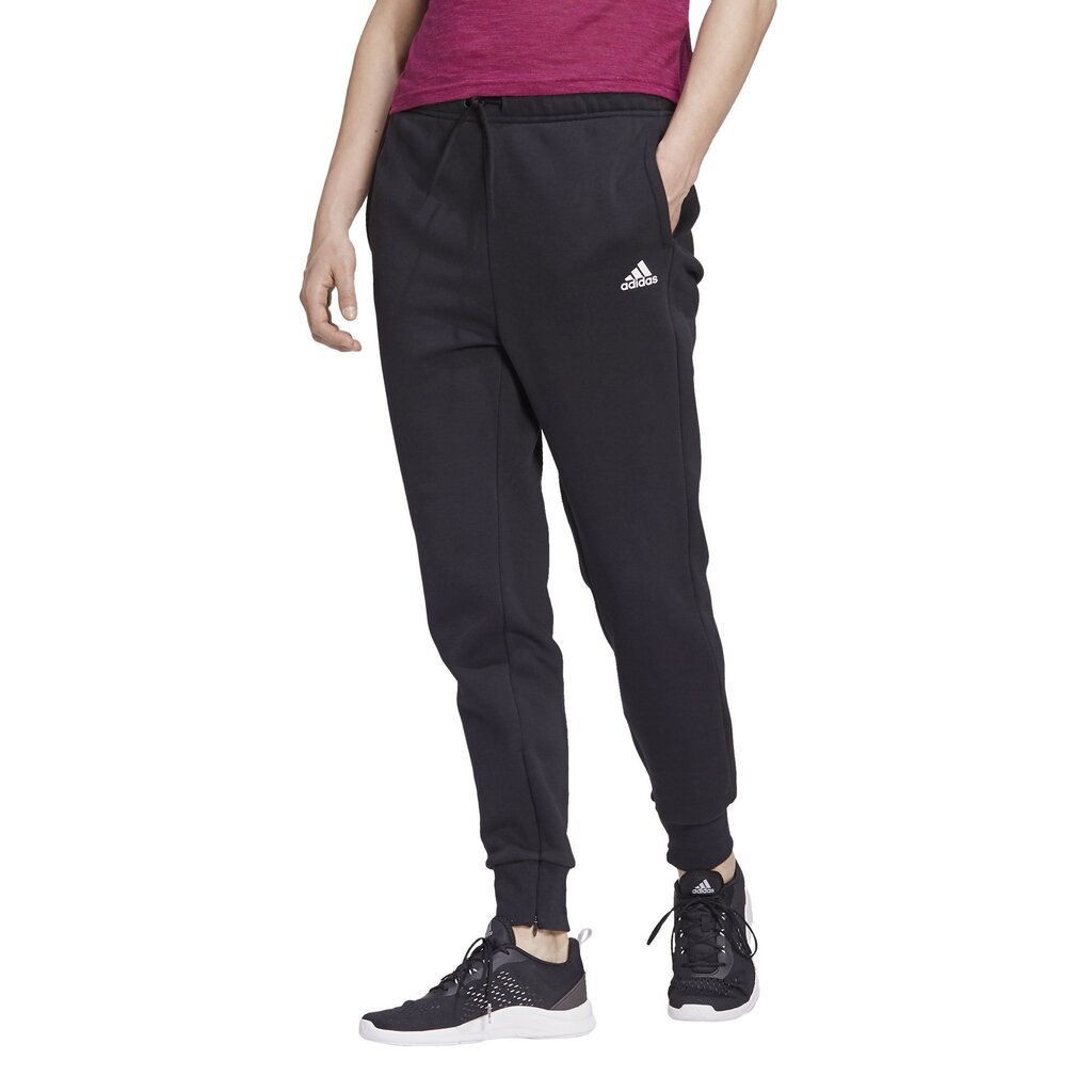 Kelnės moterims Adidas Stacked Logo Fleece, juodos цена и информация | Kelnės moterims | pigu.lt