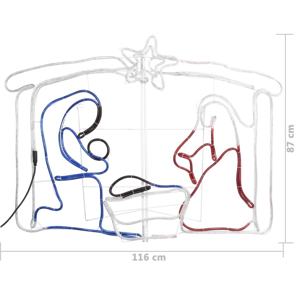 Kalėdų dekoracija Kristaus gimimas, 116x41x87cm, 240 LED kaina ir informacija | Kalėdinės dekoracijos | pigu.lt