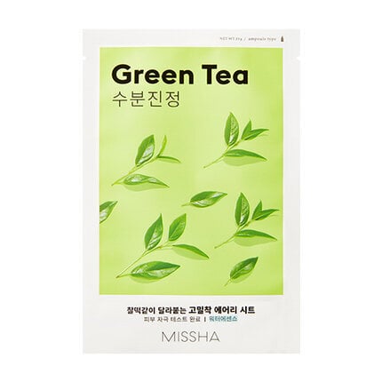 Lakštinė veido kaukė su žaliąja arbata Missha, 19 g цена и информация | Veido kaukės, paakių kaukės | pigu.lt