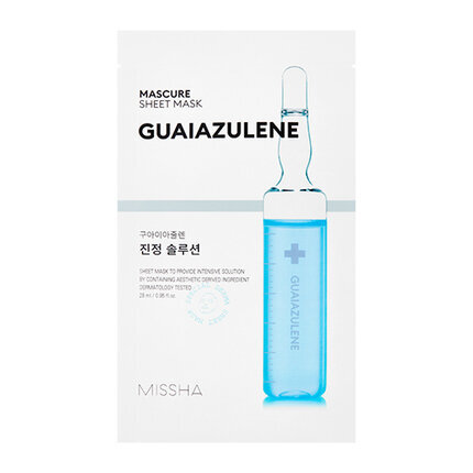 Lakštinė veido kaukė Missha Mascure Calming Solution Sheet Mask, 27 ml kaina ir informacija | Veido kaukės, paakių kaukės | pigu.lt