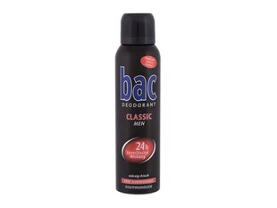 Purškiamas dezodorantas Bac Classic Men Deodorant, 150 ml kaina ir informacija | Dezodorantai | pigu.lt