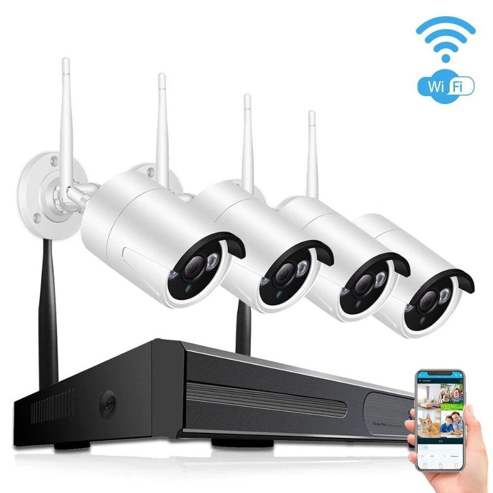 2MP WiFi IP Kamerų vaizdo stebėjimo komplektas цена и информация | Stebėjimo kameros | pigu.lt