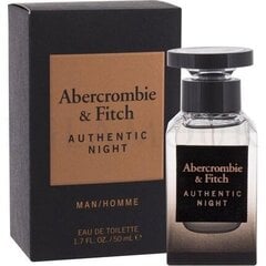 Туалетная вода для мужчины Abercrombie & Fitch Authentic Night EDT Man, 50 мл цена и информация | Мужские духи | pigu.lt