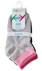 Носки для девочек с узором в виде бантиков Friends, 2 пары в упаковке цена и информация | Носки, колготки для девочек | pigu.lt