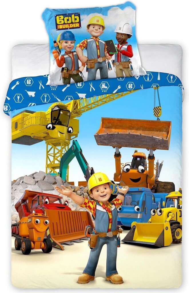 Vaikiškas patalynės komplektas Bob the Builder 100x135, 2 dalių kaina ir informacija | Patalynė kūdikiams, vaikams | pigu.lt
