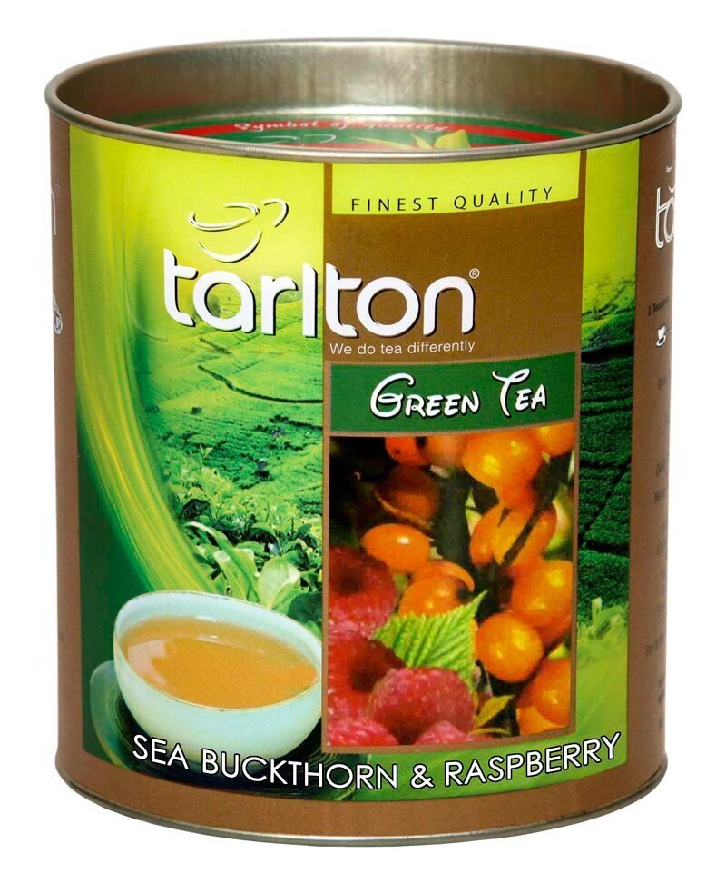 Tarlton šaltalankių ir aviečių Ceilono žalia, biri, didelių lapų arbata, Sea Buckthorn & Raspberry Green tea, 100 g kaina ir informacija | Arbata | pigu.lt