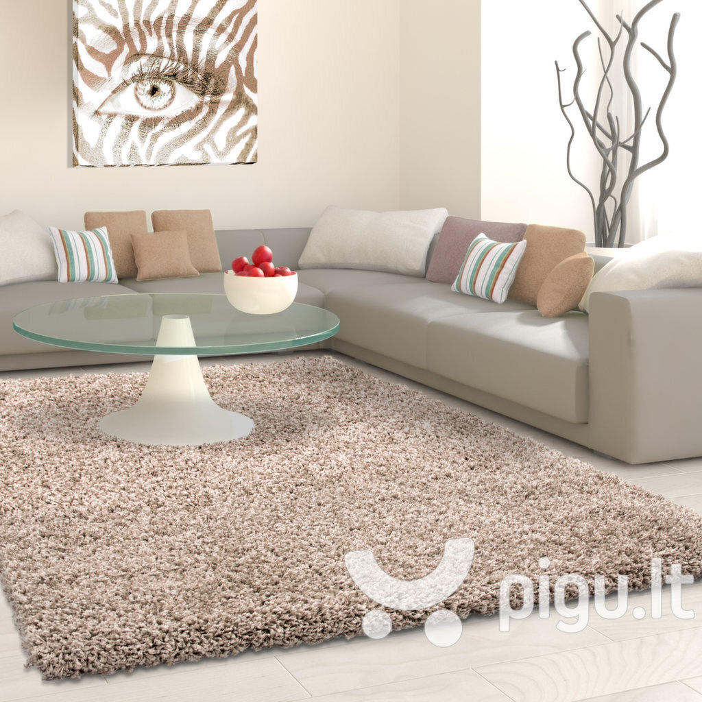 NORE Shaggy kilimas Beige 120x170 cm kaina ir informacija | Kilimai | pigu.lt