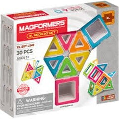 Magnetinis konstruktorius Magformers XL Neon, 30 d. kaina ir informacija | Konstruktoriai ir kaladėlės | pigu.lt