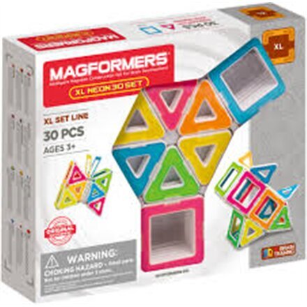 Magnetinis konstruktorius Magformers XL Neon, 30 d. kaina ir informacija | Konstruktoriai ir kaladėlės | pigu.lt