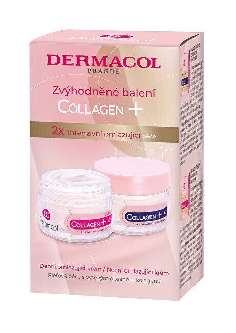 Rinkinys Dermacol Collagen+: dieninis veido kremas, 50 ml + naktinis veido kremas, 50 ml kaina ir informacija | Veido kremai | pigu.lt