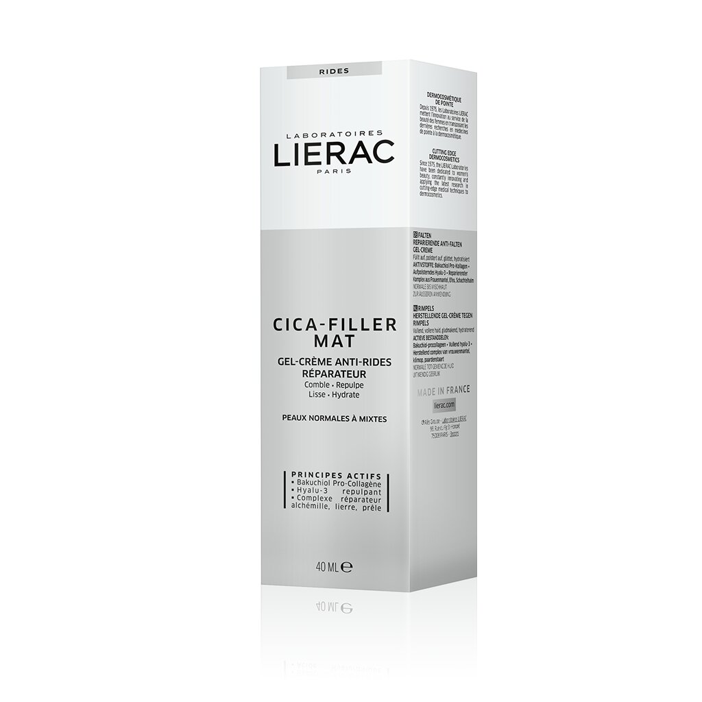 Veido kremas-gelis normaliai/mišriai veido odai Lierac Cica Filler Mat, 40 ml kaina ir informacija | Veido kremai | pigu.lt