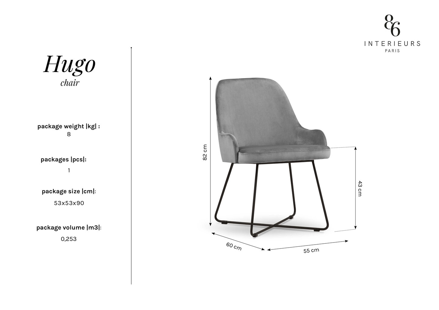 Kėdė Interieurs86 Hugo 82, geltona kaina ir informacija | Virtuvės ir valgomojo kėdės | pigu.lt