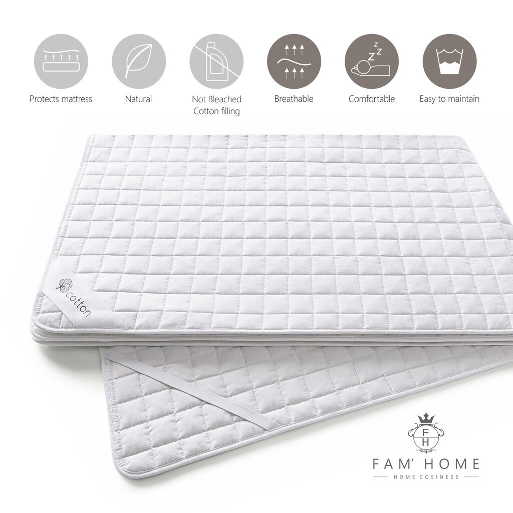 Fam‘ Home čiužinio apsauga Cotton Touch 90x200 kaina ir informacija | Paklodės | pigu.lt