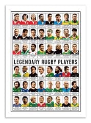 Плакат  Legendary Rugby Players 50 x 70 cm цена и информация | Репродукции, картины | pigu.lt