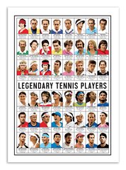 Плакат  Legendary Tennis Players 50 x 70 cm цена и информация | Репродукции, картины | pigu.lt