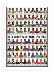 Плакат  Legendary Basketball Players 50 x 70 cm цена и информация | Репродукции, картины | pigu.lt