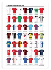 Plakatas Legendary Football Teams 50 x 70 cm kaina ir informacija | Reprodukcijos, paveikslai | pigu.lt