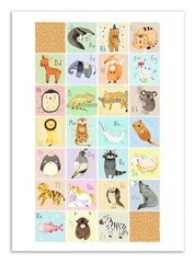 Плакат  English Animals alphabet 30 x 40 cm цена и информация | Репродукции, картины | pigu.lt