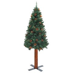 Kalėdų eglutė su kankorėžiais, žalia, 210cm, PVC ir mediena kaina ir informacija | Eglutės, vainikai, stovai | pigu.lt
