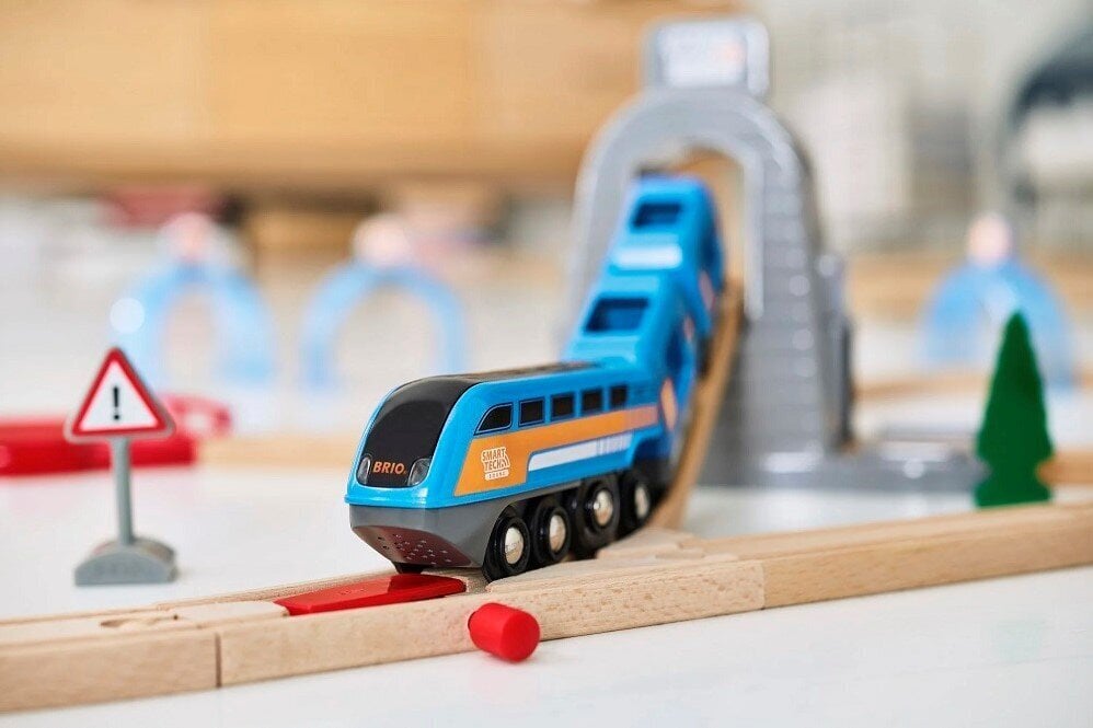 Interaktyvus traukinio bėgių rinkinys Brio Smart Tech Deluxe, 33972 цена и информация | Žaislai berniukams | pigu.lt