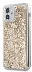 Защитный силиконовый чехол Guess GUHCP12SLG4GSLG 4G с жидким блеском для Apple iPhone 12 Mini, прозрачный цена и информация | Чехлы для телефонов | pigu.lt