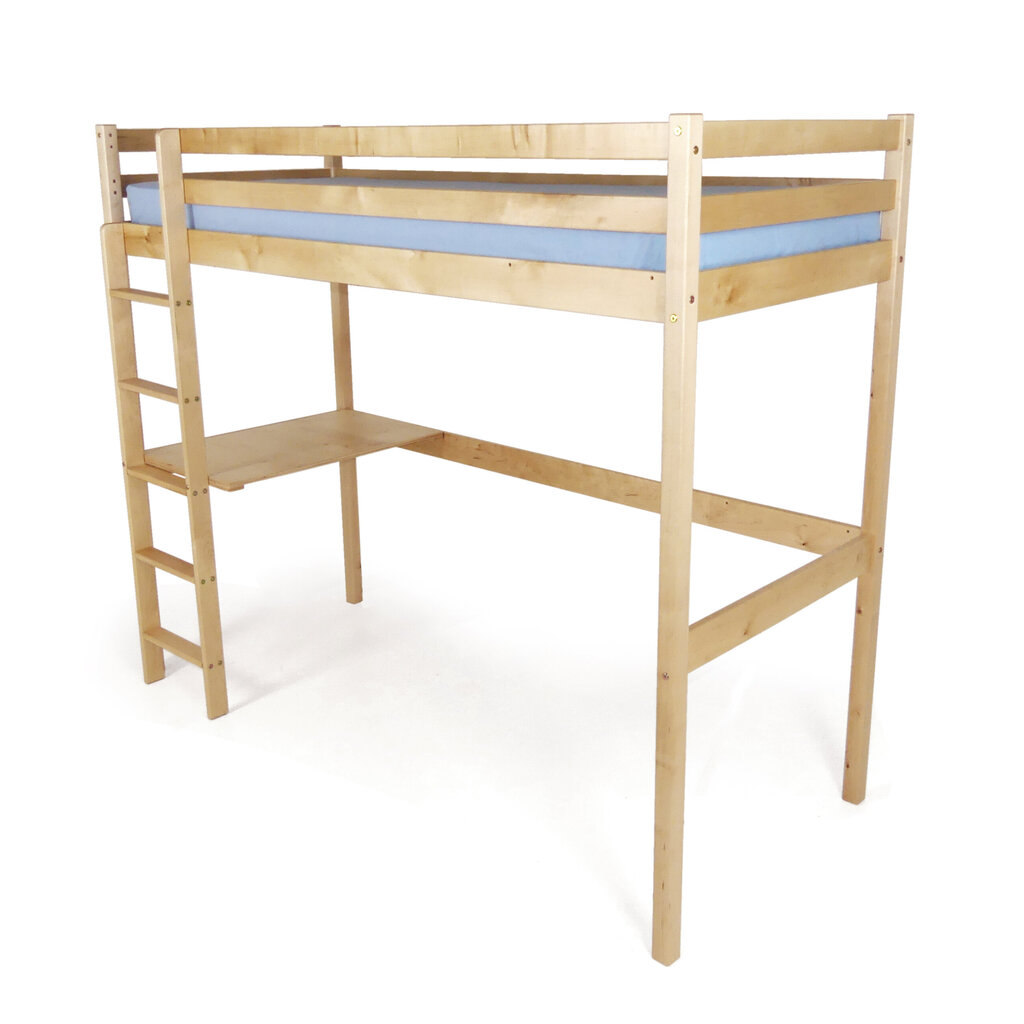 Vaikiška lovytė su rašomuoju stalu, 90x200 cm, ruda kaina ir informacija | Vaikiškos lovos | pigu.lt