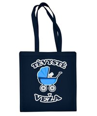 Medvilninis pirkinių krepšys Tėvystė veža, tamsiai mėlynas цена и информация | Сумки для покупок | pigu.lt