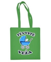 Medvilninis pirkinių krepšys Tėvystė veža, žalias kaina ir informacija | Pirkinių krepšiai | pigu.lt