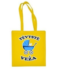 Medvilninis pirkinių krepšys Tėvystė veža, geltonas цена и информация | Сумки для покупок | pigu.lt