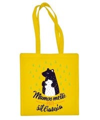 Medvilninis pirkinių krepšys Mamos meilė, geltonas цена и информация | Сумки для покупок | pigu.lt