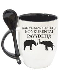 Puodelis su šaukšteliu Kad verslas klestėtų цена и информация | Оригинальные кружки | pigu.lt