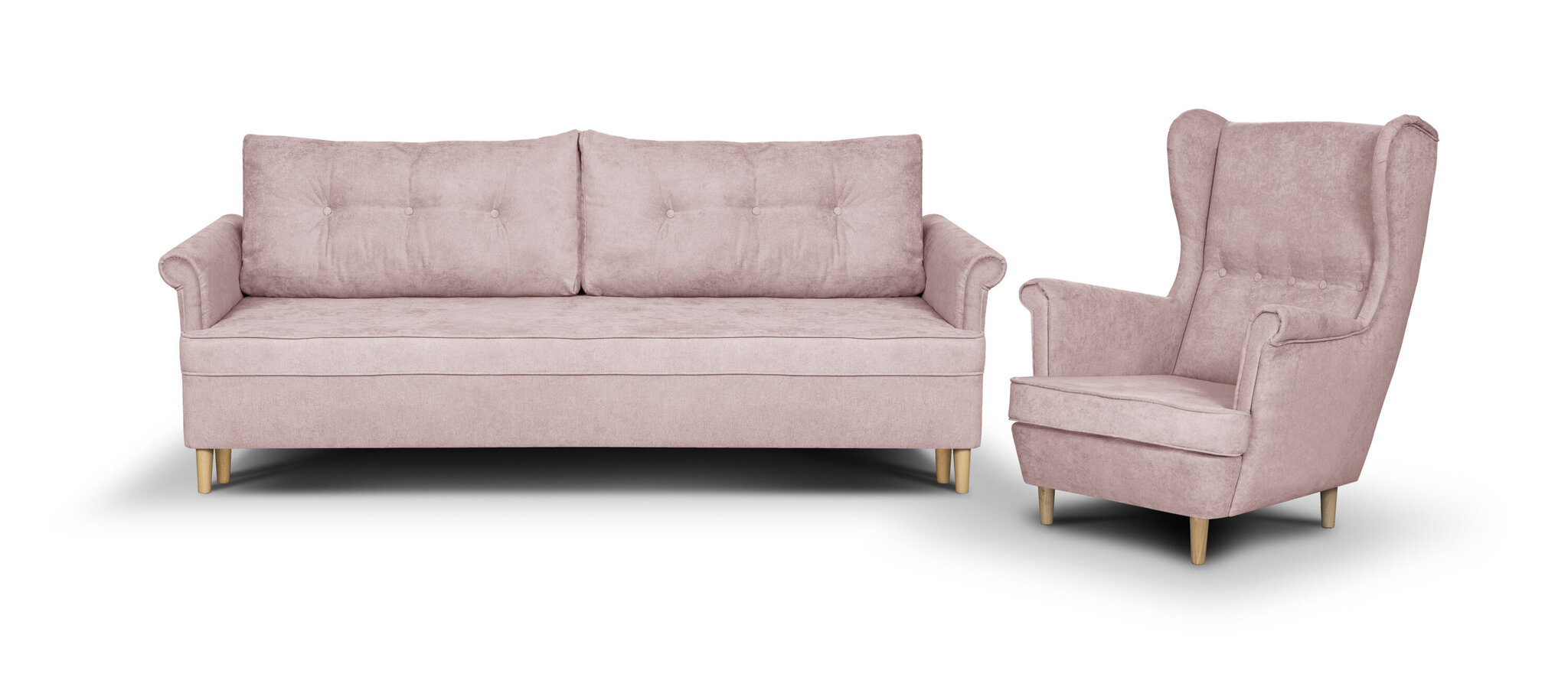 Minkštų baldų komplektas Bellezza Elite I, rožinis kaina ir informacija | Minkštų baldų komplektai | pigu.lt