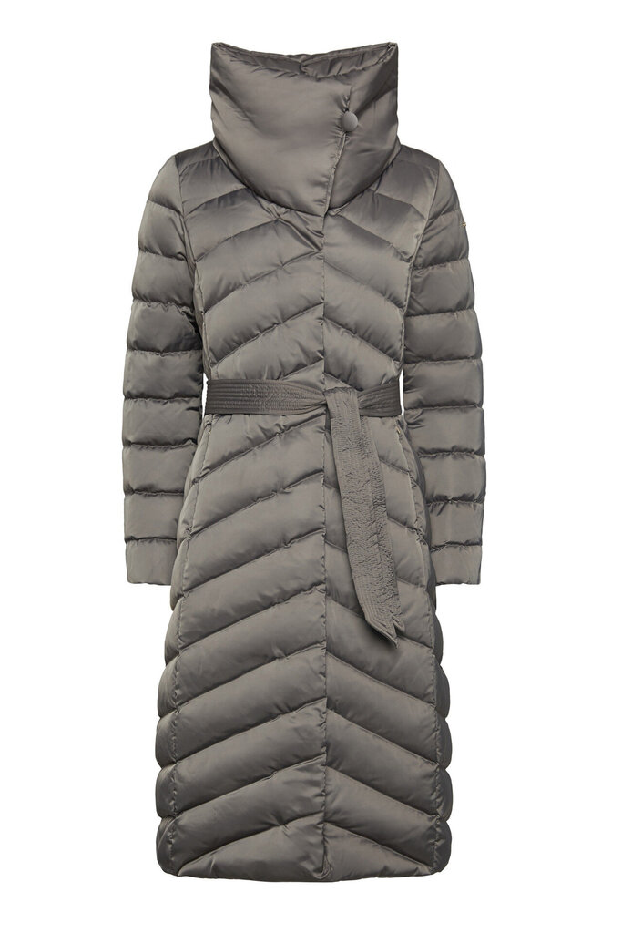 Pūkinė striukė moterims Geox Chloo Long Coat, pilka, 48 kaina | pigu.lt