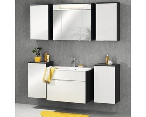 Верхний шкафчик для ванной Kara 1D, тёмно-серый / белый цена и информация | Шкафчики для ванной | pigu.lt