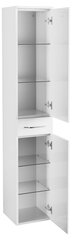 Шкаф-пенал для ванной комнаты Fackelmann Milano 2T1S, белый цена и информация | Шкафчики для ванной | pigu.lt
