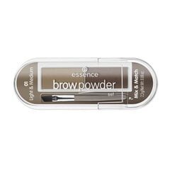 Набор теней для бровей Essence Brow Powder, 2,3 г, 01 Light & Medium цена и информация | Карандаши, краска для бровей | pigu.lt