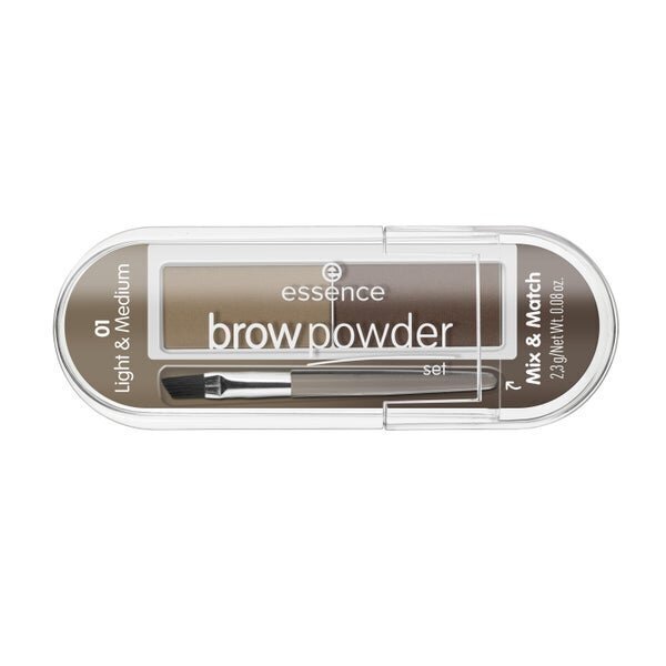 Antakių šešėlių rinkinys Essence Brow Powder, 2,3 g, 01 Light & Medium цена и информация | Antakių dažai, pieštukai | pigu.lt