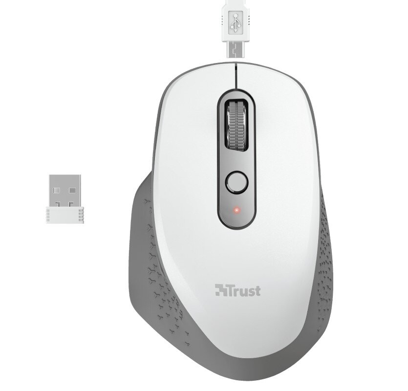 MOUSE USB OPTICAL WRL/OZAA WHITE 24035 TRUST kaina ir informacija | Pelės | pigu.lt