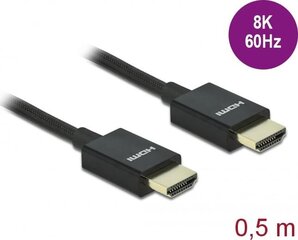 Delock 85383, HDMI, 50 cm kaina ir informacija | Kabeliai ir laidai | pigu.lt