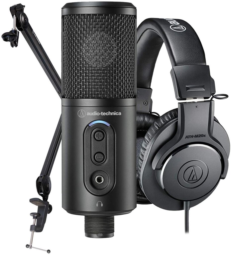 Laidinės ausinės Audio Technica ATR2500x-USB + ATH-M20x + Boom Arm kaina |  pigu.lt