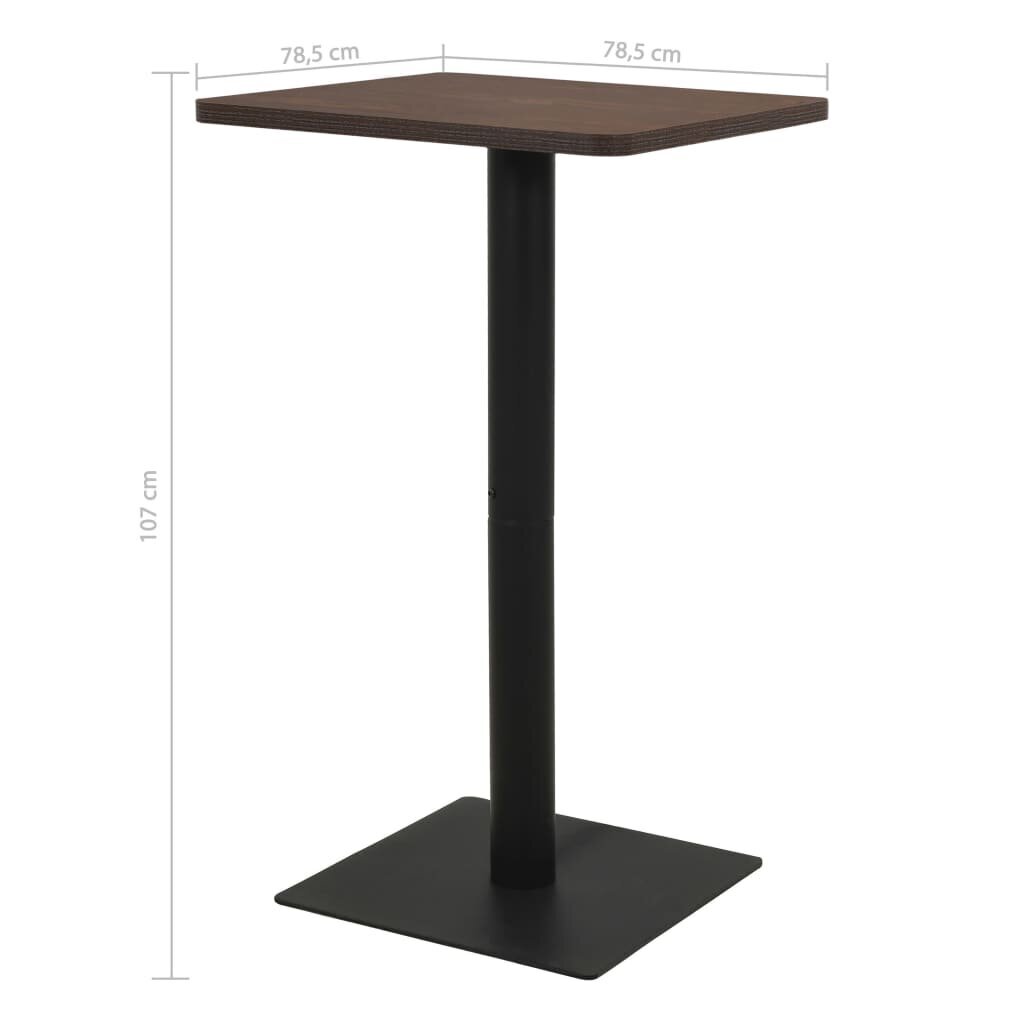 Bistro staliukas, 78,5x78,5x107 cm, rudas kaina ir informacija | Virtuvės ir valgomojo stalai, staliukai | pigu.lt
