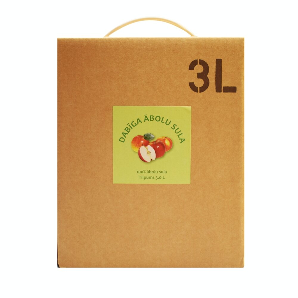 Natūralios obuolių sultys 3,0 l maišelyje su kraneliu (dėžutėje) kaina |  pigu.lt